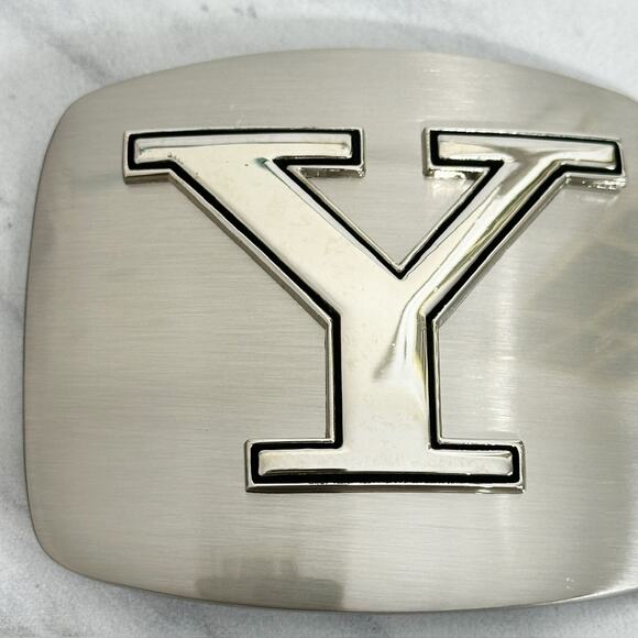 Y Initial Letter Monogram Silver Tone Belt Buckle ✨ - Picture 9 of 14